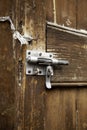 Padlock broken door Royalty Free Stock Photo