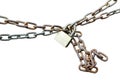 Padlock and chain on Isolated background