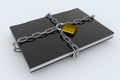 Padlock, chain and laptop Royalty Free Stock Photo