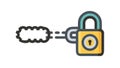Padlock with Chain Security Protection Lock Icon vector design Generative AI Royalty Free Stock Photo