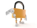 Padlock character with door key