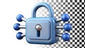 Padlock with circuits, digital lock, cyber security, secure lock, tech lock png transparent image Generative AI Royalty Free Stock Photo