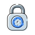 Padlock with clock icon representing time security and data privacy Royalty Free Stock Photo