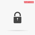 Padlock Close flat vector icon