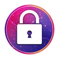 Padlock close icon creative trendy colorful round button illustration