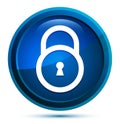 Padlock close icon elegant blue round button illustration Royalty Free Stock Photo