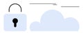 Padlock and Cloud Representing Secure Cloud Computing and Data Protection Concepts Royalty Free Stock Photo