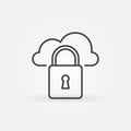 Padlock with Cloud vector concept icon in linear style Royalty Free Stock Photo