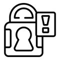 Padlock computer icon outline vector. Fake account