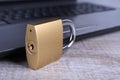 Padlock on computer keyboard. Internet data privacy information security concept Royalty Free Stock Photo