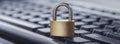 Padlock on computer keyboard. Network Security, data security and antivirus protection PC
