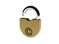 Padlock with copyright sign