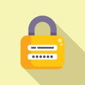 Padlock data access icon flat vector. Private use business