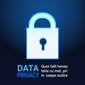 Padlock data protection privacy concept. GDPR. Cyber security network background. shielding personal information Royalty Free Stock Photo