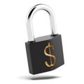 Padlock with dollar sign Royalty Free Stock Photo