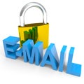 Padlock and E-MAIL word. Internet safety concept. Royalty Free Stock Photo