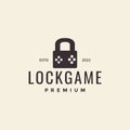 Padlock with gamepad logo design vector graphic symbol icon illustration creative idea