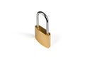 Padlock golden lock in isometric view isolated on white background Royalty Free Stock Photo