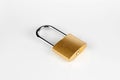 Padlock golden lock in isometric view isolated on white background Royalty Free Stock Photo