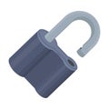 Padlock hacked. The challenge for the Pathfinder to solve the crime.Detective single icon in cartoon style rater,bitmap