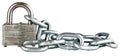 Padlock with Hardened Steel Chain Royalty Free Stock Photo