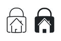 Padlock house icon. Illustration vector Royalty Free Stock Photo