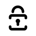 Padlock icon. Black padlock icon in flat style. Security concept. Royalty Free Stock Photo