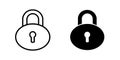 Padlock Thin Line and Solid Glyph Icon â Security, Privacy, Lock Symbol Royalty Free Stock Photo