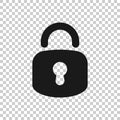 Padlock icon in flat style. Lock vector illustration on white isolated background. Private business concept