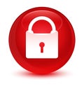 Padlock icon glassy red round button Royalty Free Stock Photo