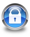 Padlock icon glossy blue round button Royalty Free Stock Photo