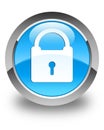 Padlock icon glossy cyan blue round button Royalty Free Stock Photo