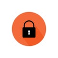 Padlock icon, long shadow