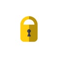 Padlock icon. Protection symbol. Door lock vector icon. Door castle for house icon. Door lock for storing icon. Lock