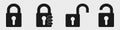 Padlock Icon Set - Vector Illustrations Isolated On Transparent Background Royalty Free Stock Photo