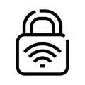 Padlock icon with wifi signal representing network security Royalty Free Stock Photo