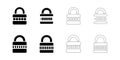 Padlock icons set simple clean and smooth Solid and Outline Styles vector icons in black Royalty Free Stock Photo