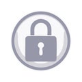 Padlock inside a Circle Icon with Grey Shadow: Security Symbol, Protection, Data Privacy and Lock on White Royalty Free Stock Photo