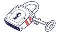 Padlock & Key: Classic Security System Vector, vector design Generative AI Royalty Free Stock Photo