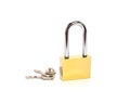 Padlock with key isolated on white background Royalty Free Stock Photo