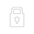 Padlock key outline icon. Signs and symbols can be used for web, logo, mobile app, UI, UX