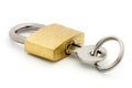 Padlock and key over white Royalty Free Stock Photo