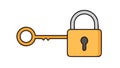 Padlock with Key Security Flat Icon, vector design Generative AI Royalty Free Stock Photo