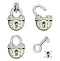 Padlock with key Royalty Free Stock Photo