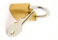 Padlock and key on white Royalty Free Stock Photo