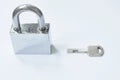 Padlock and key on white background Royalty Free Stock Photo