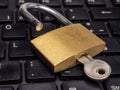 Padlock on keyboard Business background Royalty Free Stock Photo