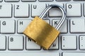 Padlock on keyboard Royalty Free Stock Photo