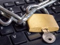 Padlock on keyboard Internet security Royalty Free Stock Photo