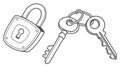Padlock and Keys Vector Illustration for Security Concepts, vector design Generative AI Royalty Free Stock Photo